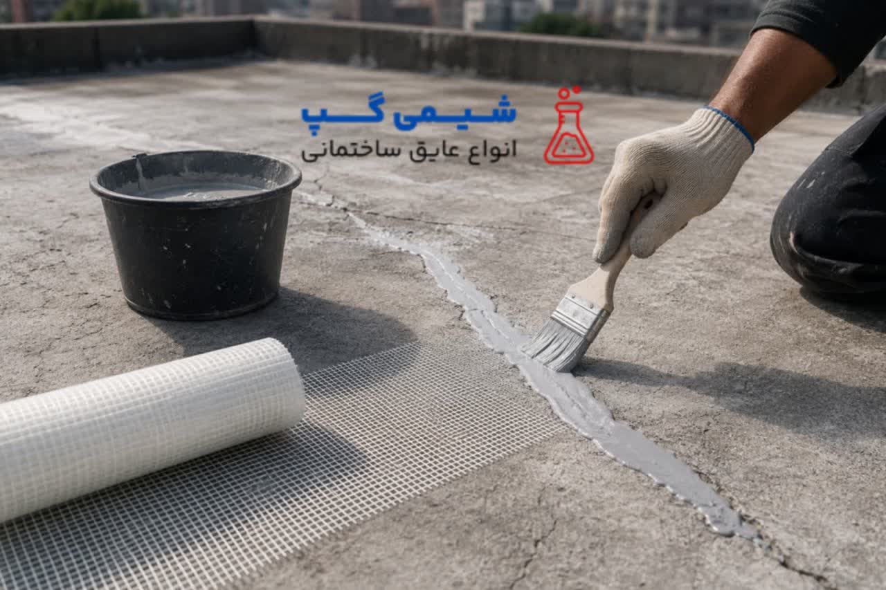 رفع ترک پشت بام سیمانی